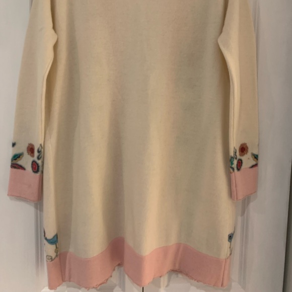 Oats Cashmere by Debra, Ivory and pink cardigan - 100% Cashmere - Picture 4 of 4